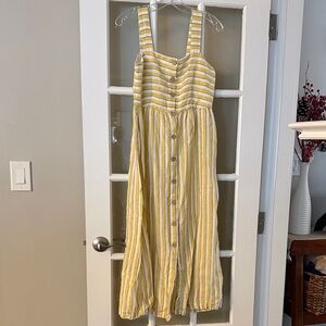 Rachel Zoe Yellow and White Striped Linen Dress size 2